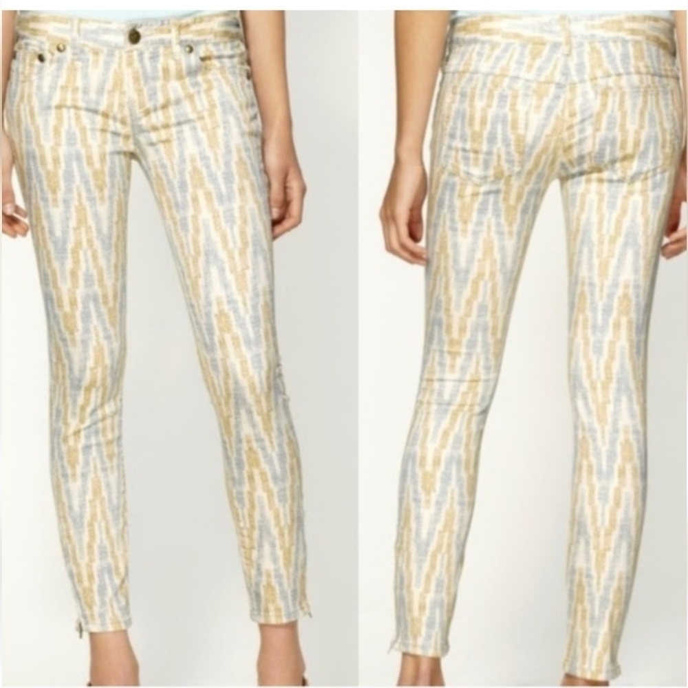 Free People Jeans Free People Ikat Print Cropped Skinny Jeans Size 29
